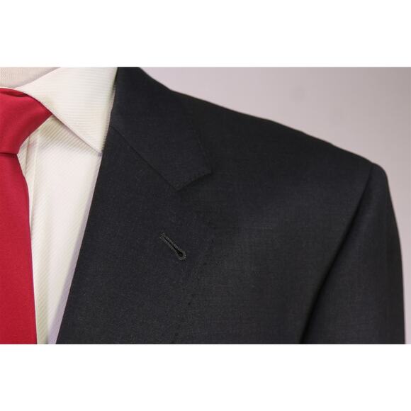 Jos A Bank Signature Gold Solid Charcoal Gray 2-Btn Wool Suit 44L - Picture 4 of 9